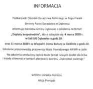 informacja o szkoleniu